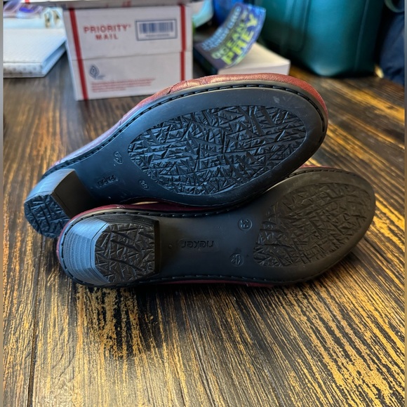 Rieker "Antistress" Maroon Low Heeled Casual Shoes - Picture 3 of 5